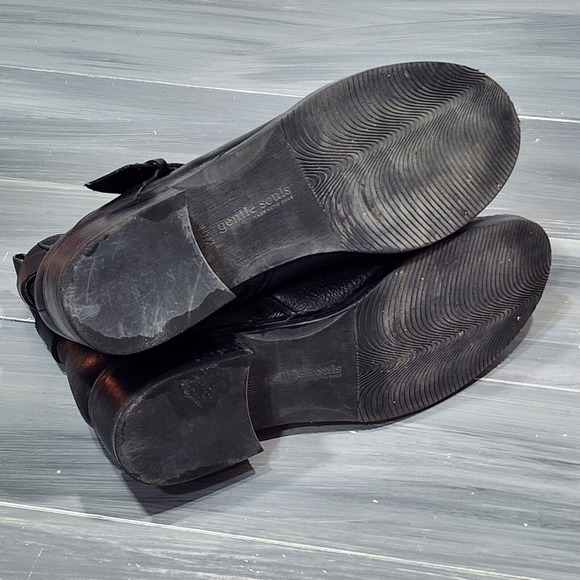 Gentle Souls by Kenneth Cole Best Of Moto Boots Leather Buckle Ankle Sz 10 Black - Picture 14 of 14